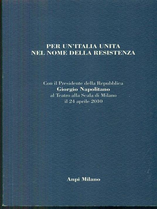 Per un'italia unita nel nome dellaresistenza - copertina