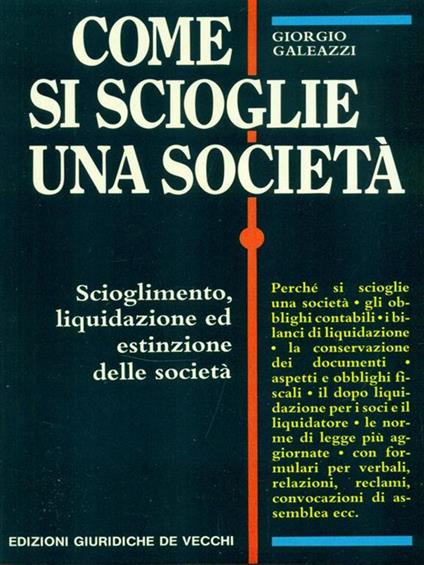 Come si scioglie una società - copertina