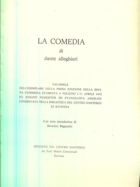 La comedia - Dante Alighieri - copertina