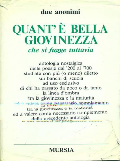 Quant'è bella la giovinezza - copertina