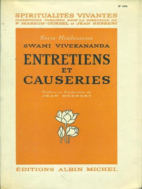 Entretiens et causeries - Swami Vivekananda - copertina
