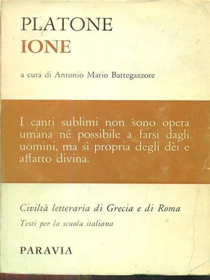 Ione - Platone - copertina