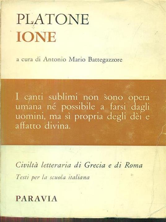 Ione - Platone - copertina