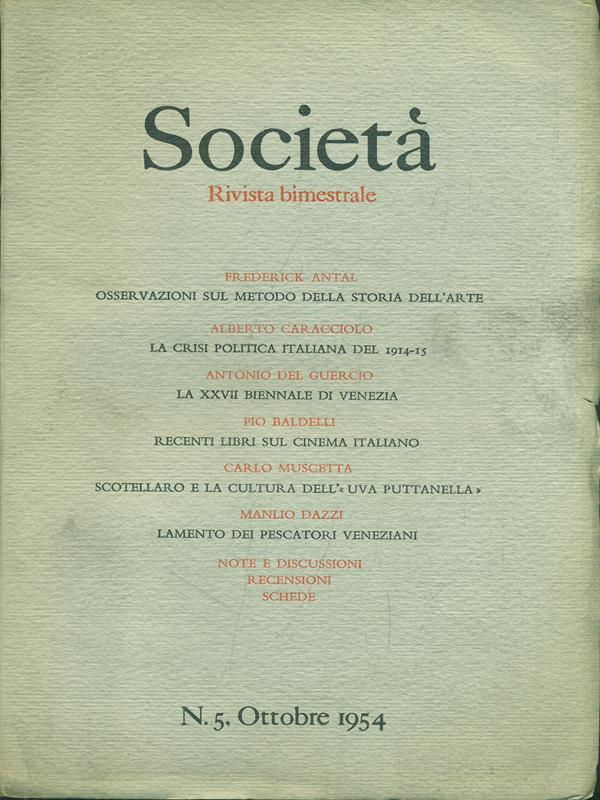 Società. N. 5, Ottobre 1954