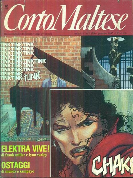 Corto maltese. anno 10, n. 1 (99), gennaio 1992 - copertina