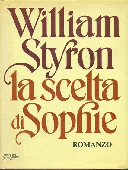 La scelta di Sophie - William Styron - copertina