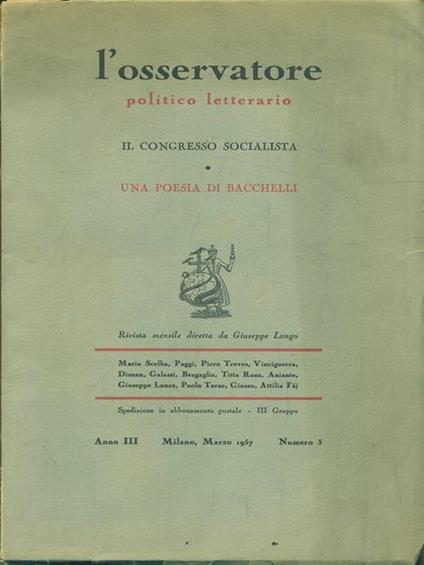 L' Osservatore Anno III. Numero 3 - copertina
