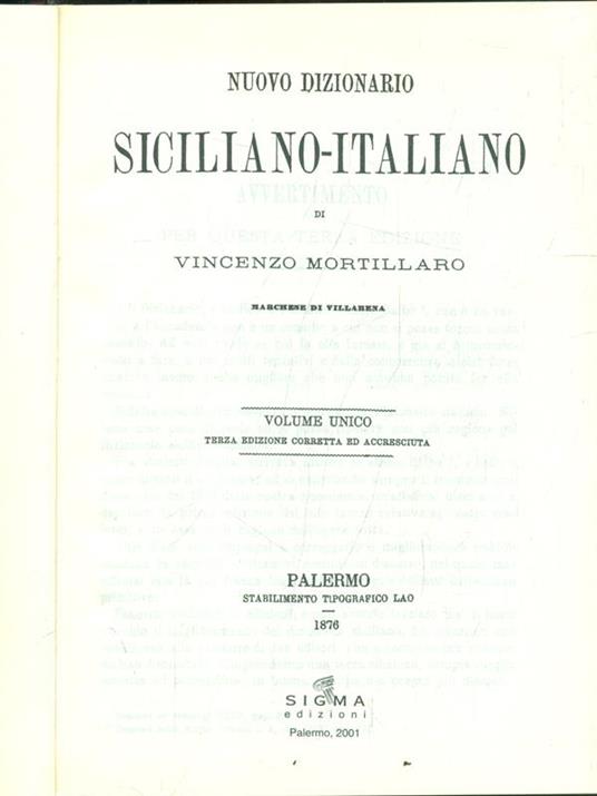 Dizionario Siciliano-Italiano - Vincenzo Mortillaro - copertina