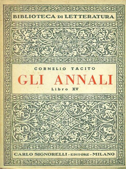 Gli annali libro XV - P. Cornelio Tacito - copertina