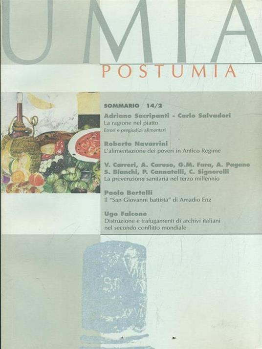 Postumia. Sommario 42780 2003 - copertina