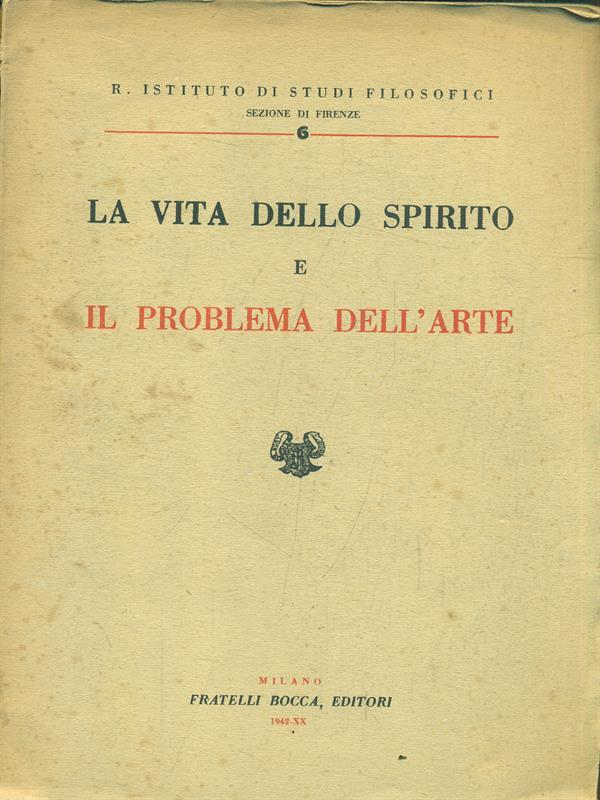 La vita dello spirito e il problema dell'arte