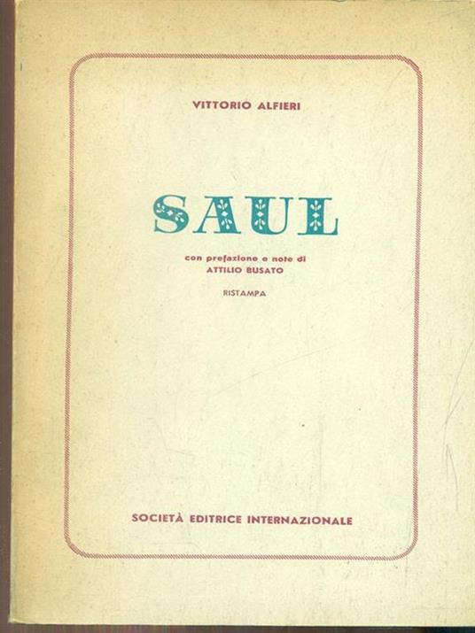 Saul - Vittorio Alfieri - copertina