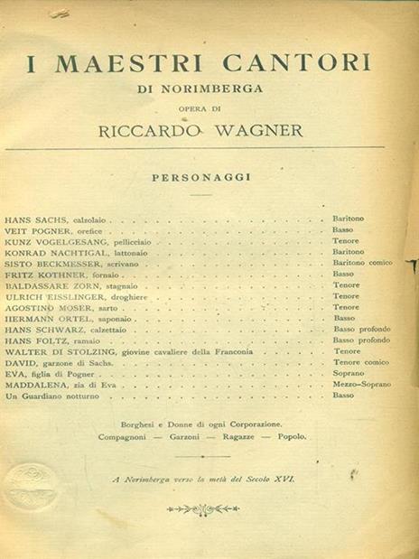 I maestri cantori di norimberga - Richard Wagner - copertina