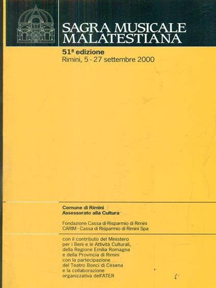 Sagra Musicale Malatestiana 2000 - copertina