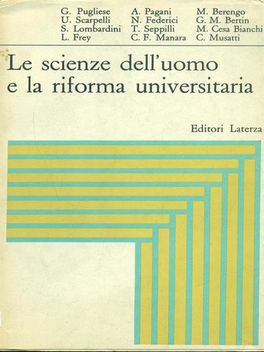 Le scienze dell'uomo e la riforma universitaria - copertina