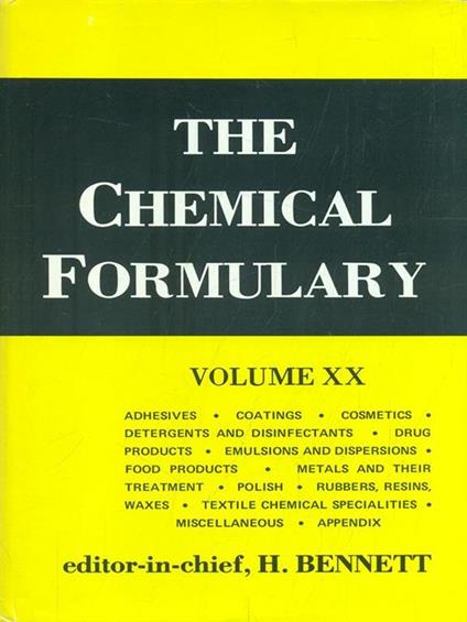 The Chemical Formulary Volume XX - Lerone Bennett - copertina