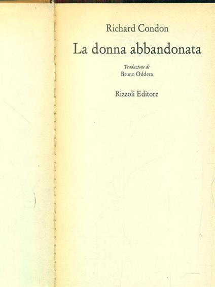 La donna abbandonata - Richard Condon - copertina