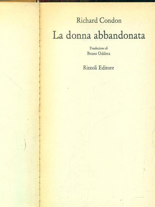 La donna abbandonata - Richard Condon - copertina