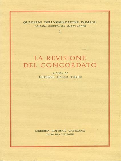 La revisione del concordato - Giuseppe Dalla Torre - copertina