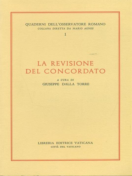 La revisione del concordato - Giuseppe Dalla Torre - copertina