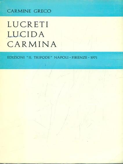 Lucreti Lucida Carmina - Carmine Greco - copertina