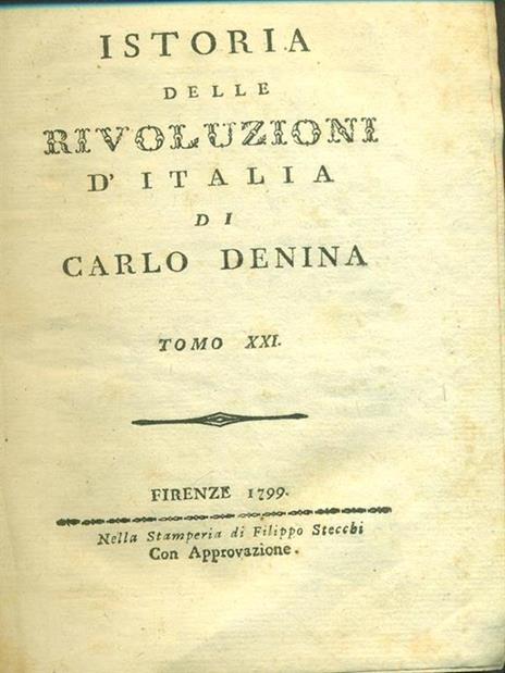 Istoria delle rivoluzioni d'Italia - Carlo Denina - copertina