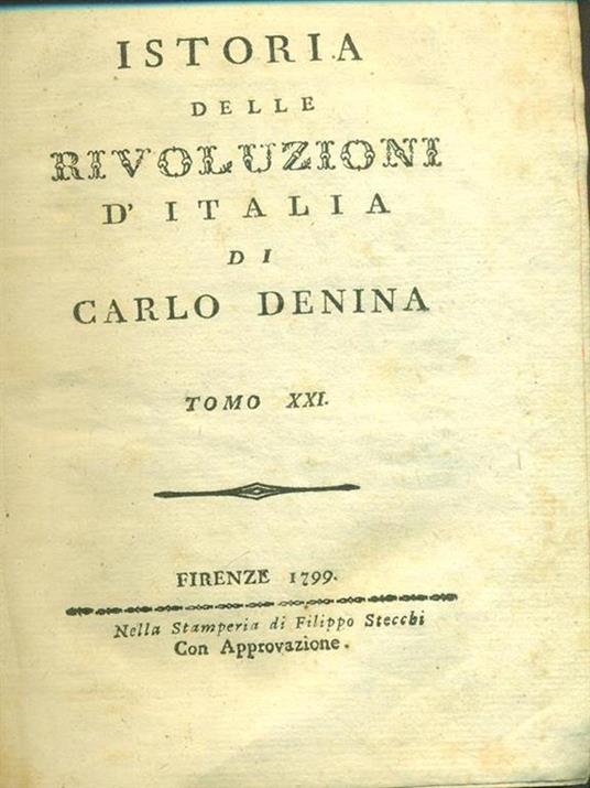 Istoria delle rivoluzioni d'Italia - Carlo Denina - copertina