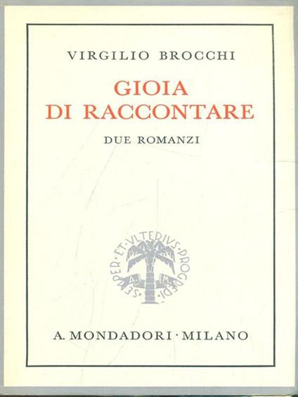Gioia di raccontare - Virgilio Brocchi - copertina