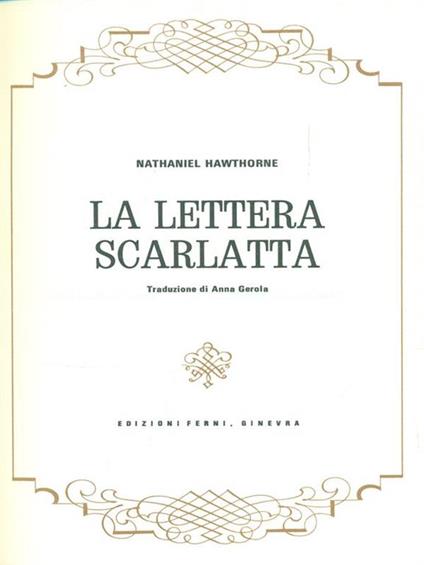 La lettera scarlatta - Nathaniel Hawthorne - copertina