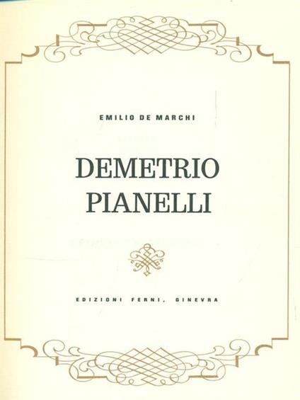 Demetrio Pianelli - Emilio De Marchi - copertina