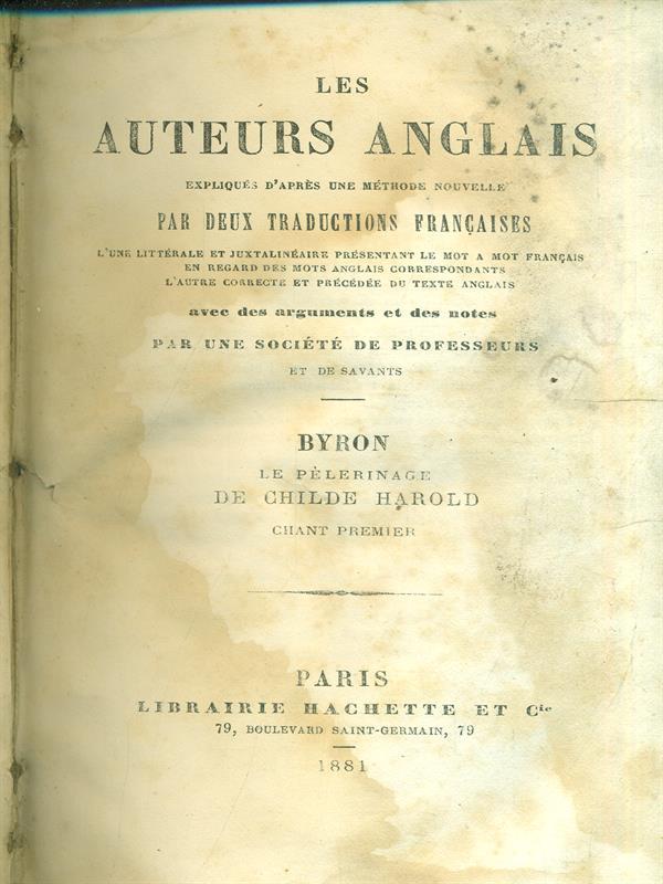 Childe Harold. Chant premier