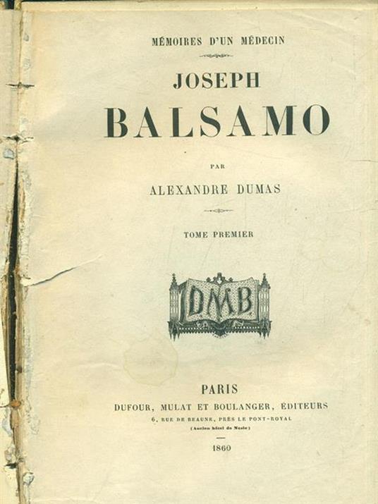 Joseph Balsamo - 2 vv - Alexandre Dumas - copertina