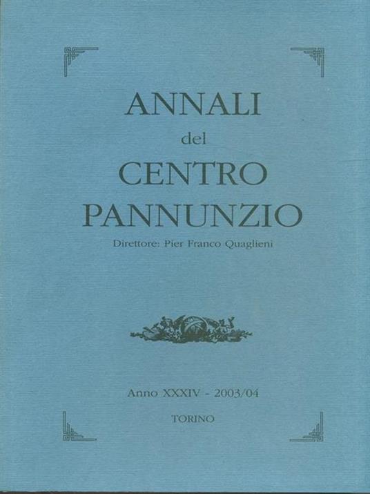 Annali del Centro Pannunzio Anno XXXIV. 2003/04 - copertina