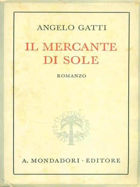 Il mercante di sole - Angelo Gatti - copertina