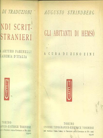 Gli abitanti di Hemso - August Strindberg - copertina