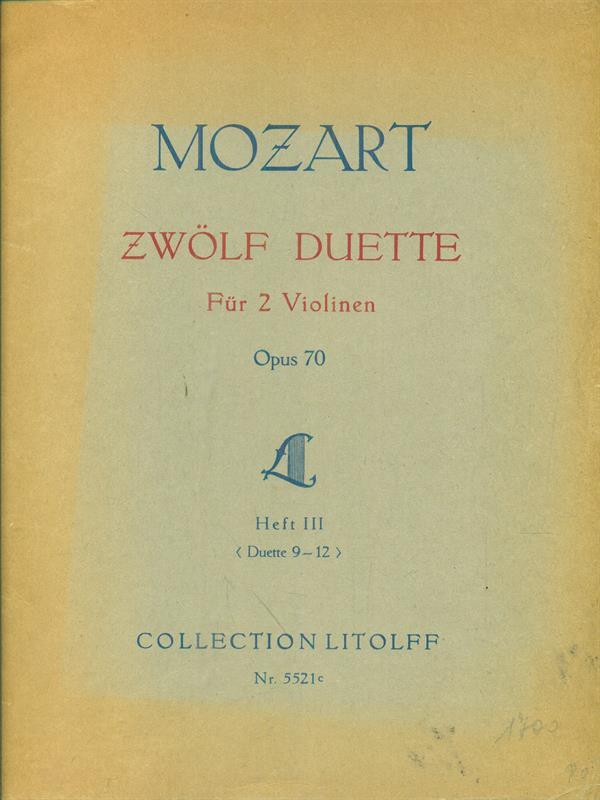 Zwolf Duette fur 2 violinen opus 70 heft III
