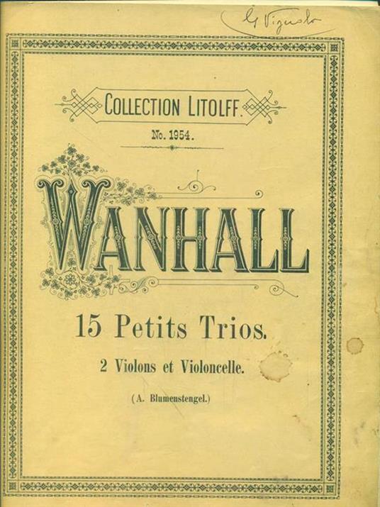 15 petits trios 2 violons et violoncelle - Wanhall - 4