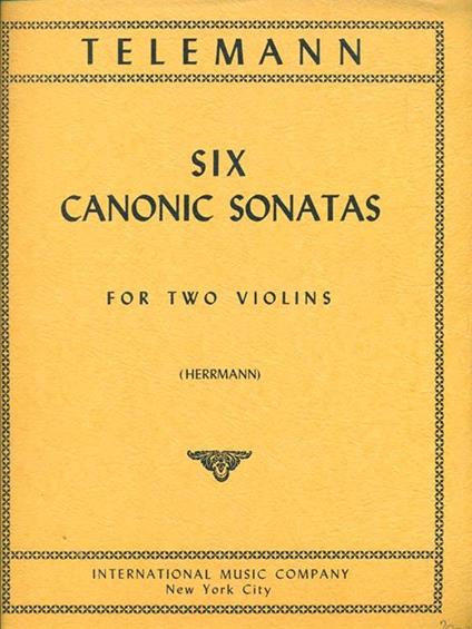 Six canonic sonatas for two violins - copertina