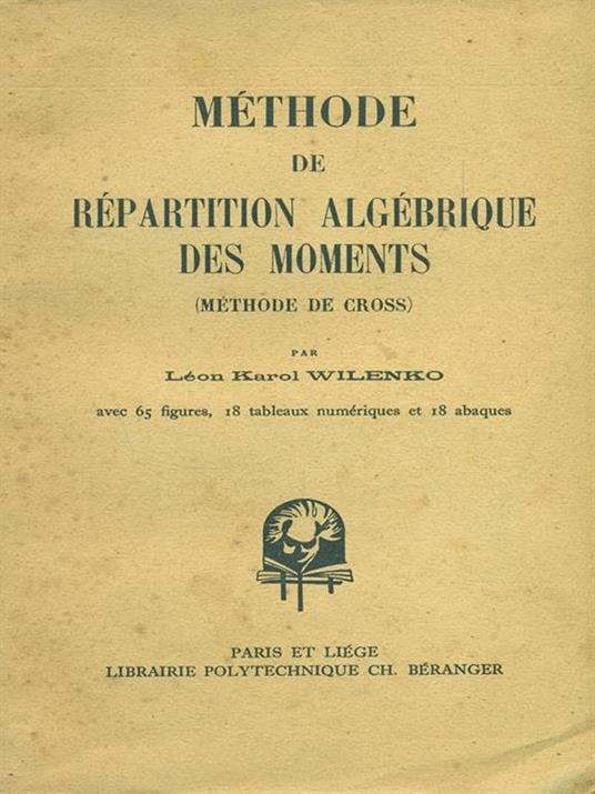 Methode de repartition algebrique des moments - Leon Karol Wilenko - copertina