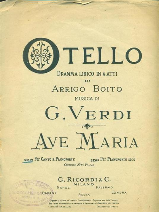 Otello Dramma lirico in 4 atti - Arrigo Boito,Giuseppe Verdi - copertina