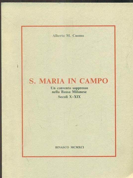 S. Maria in Campo - Alberto M. Cuomo - copertina