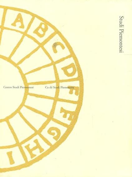 Studi Piemontesi. Vol. XXXVIII. 1. 2009 - copertina