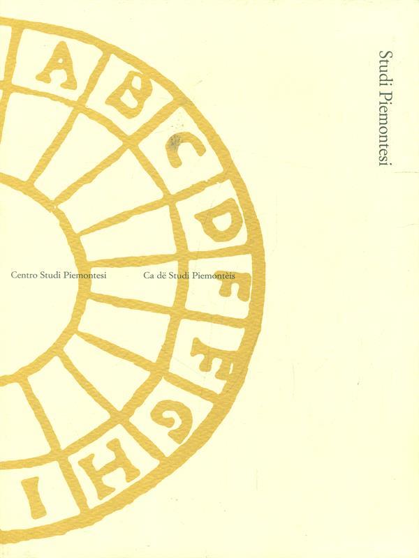 Studi Piemontesi. Vol. XXXVIII. 1. 2009