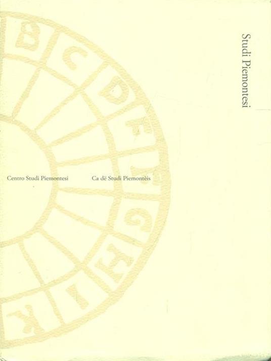 Studi Piemontesi. Vol. XXXVIII. 2. 2009 - copertina