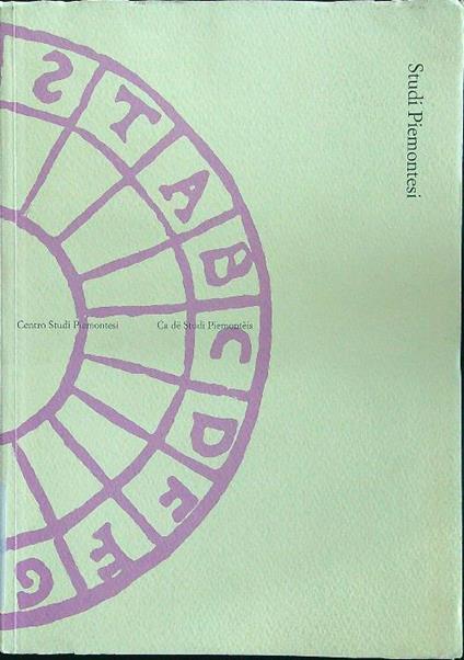 Studi Piemontesi Vol. XXXVII - 1- 2008 - copertina