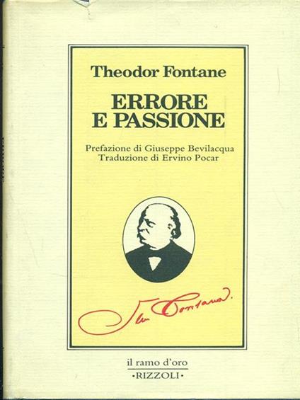 Errore e passione - Theodor Fontane - copertina