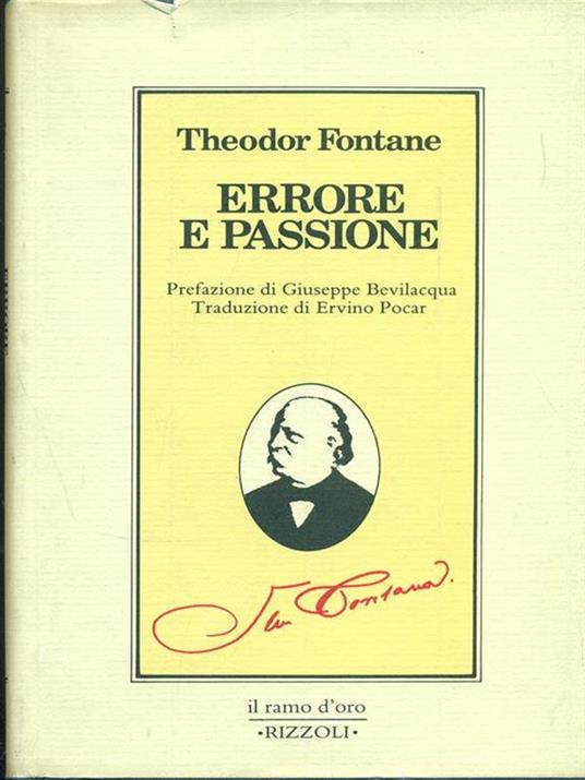 Errore e passione - Theodor Fontane - copertina