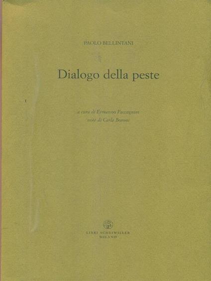 Dialogo della peste - Paolo Bellintani - copertina