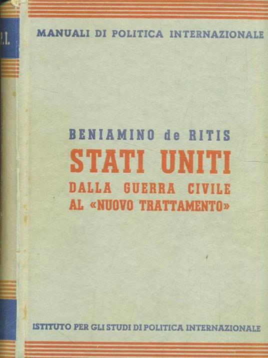 Stati Uniti dalla guerra civile al nuovo trattamento - Beniamino De Ritis - copertina