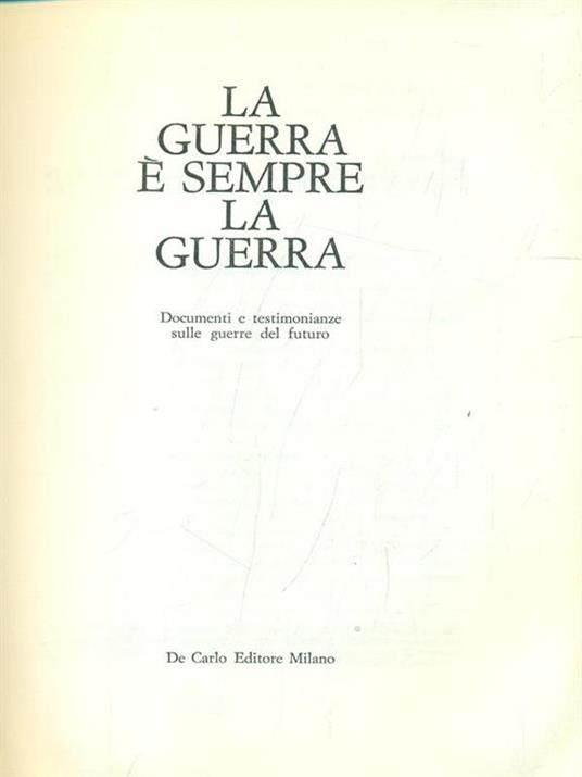 La guerra é sempre la guerra - copertina